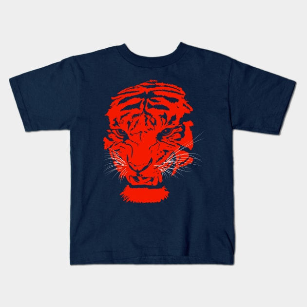 Red Tiger Kids T-Shirt by Danispolez_illustrations